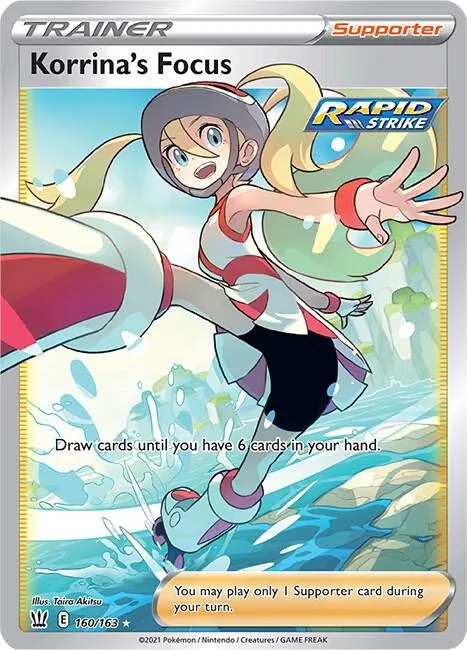 Korrina's Focus Full Art #160/163 Holofoil Pokémon card from Battle Styles
