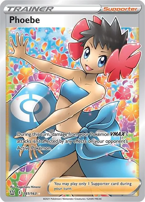 Phoebe Full Art #161/163 Holofoil Pokémon card from Battle Styles