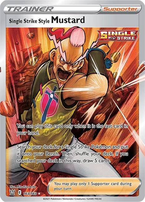 Single Strike Style Mustard Full Art #163/163 Holofoil Pokémon card from Battle Styles