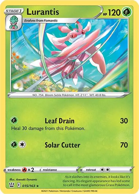Lurantis #015/163 Reverse Holofoil Pokémon card from Battle Styles