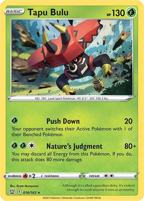 Tapu Bulu #016/163 Holofoil Pokémon card from Battle Styles
