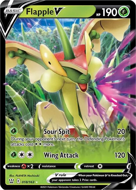 Flapple V #018/163 Holofoil Pokémon card from Battle Styles