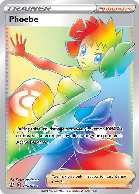 Phoebe Secret Rare #175/163 Holofoil Pokémon card from Battle Styles