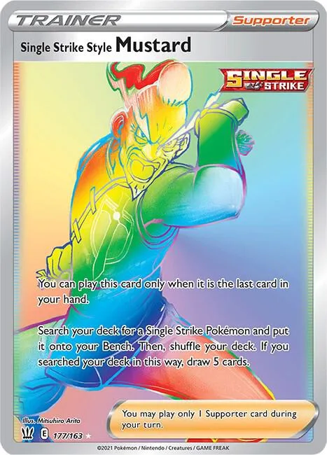 Single Strike Style Mustard Secret Rare #177/163 Holofoil Pokémon card from Battle Styles