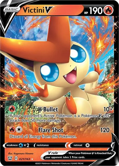Victini V #021/163 Holofoil Pokémon card from Battle Styles