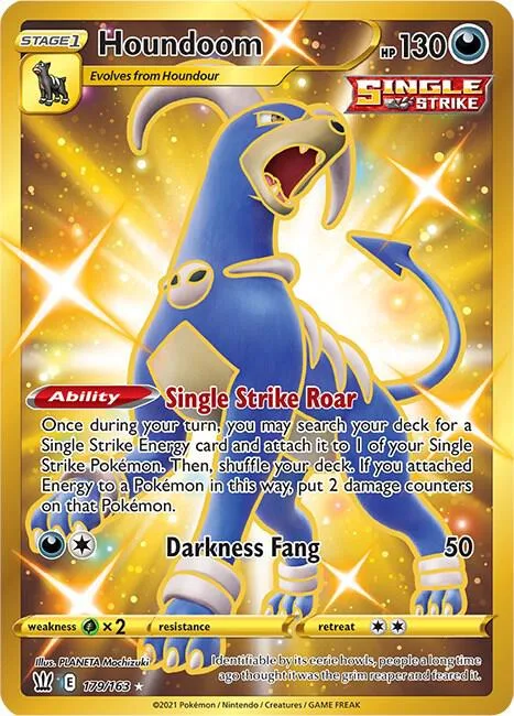 Houndoom Secret Rare #179/163 Holofoil Pokémon card from Battle Styles