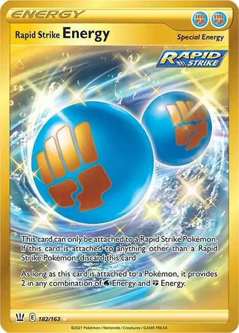 Rapid Strike Energy Secret Rare #182/163 Holofoil Pokémon card from Battle Styles