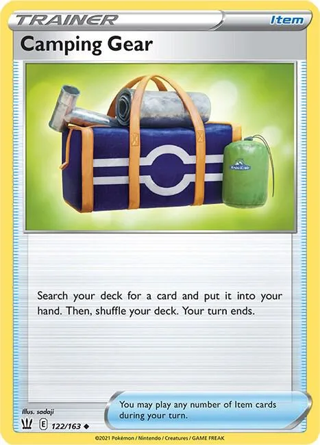Camping Gear #122/163 Reverse Holofoil Pokémon card from Battle Styles