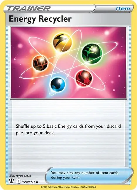 Energy Recycler #124/163 Reverse Holofoil Pokémon card from Battle Styles
