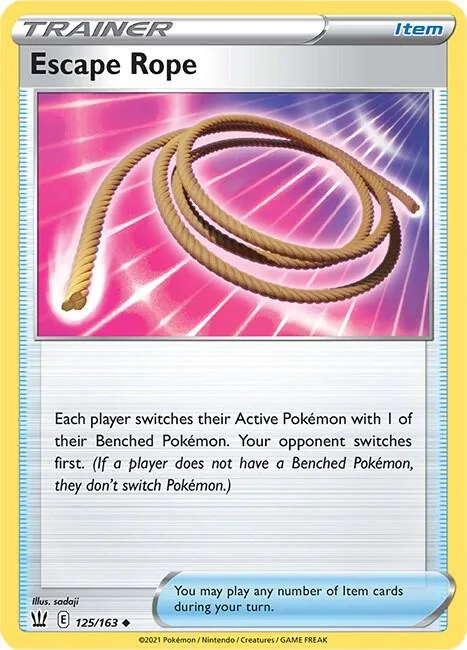 Escape Rope #125/163 Reverse Holofoil Pokémon card from Battle Styles
