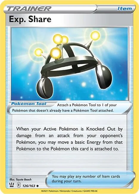 Exp. Share #126/163 Reverse Holofoil Pokémon card from Battle Styles