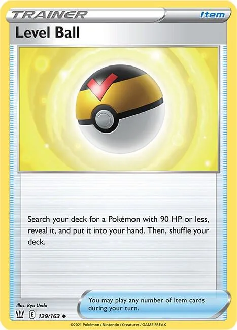 Level Ball #129/163 Reverse Holofoil Pokémon card from Battle Styles