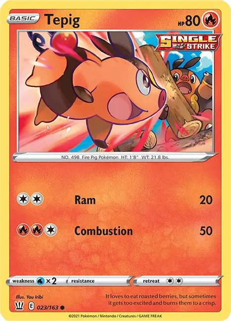 Tepig #023/163 Pokémon card from Battle Styles