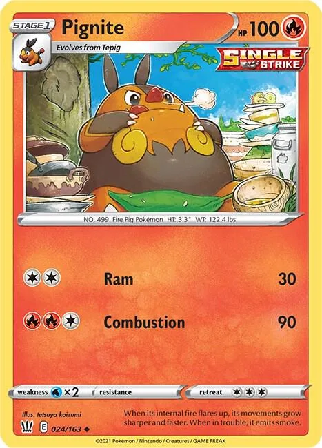 Pignite #024/163 Reverse Holofoil Pokémon card from Battle Styles