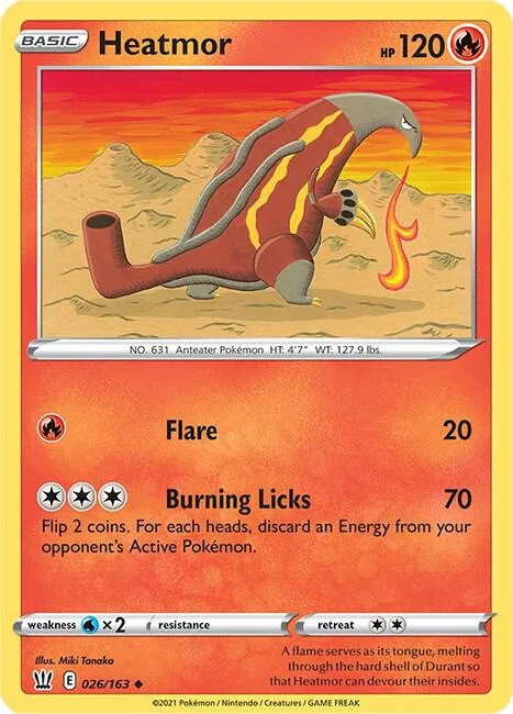 Heatmor #026/163 Pokémon card from Battle Styles