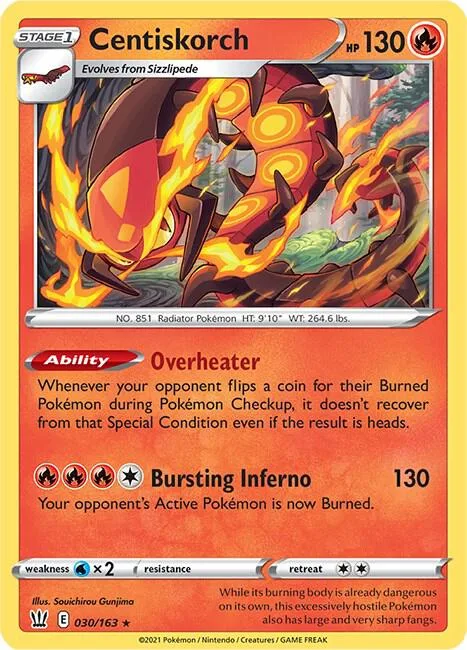 Centiskorch #030/163 Pokémon card from Battle Styles