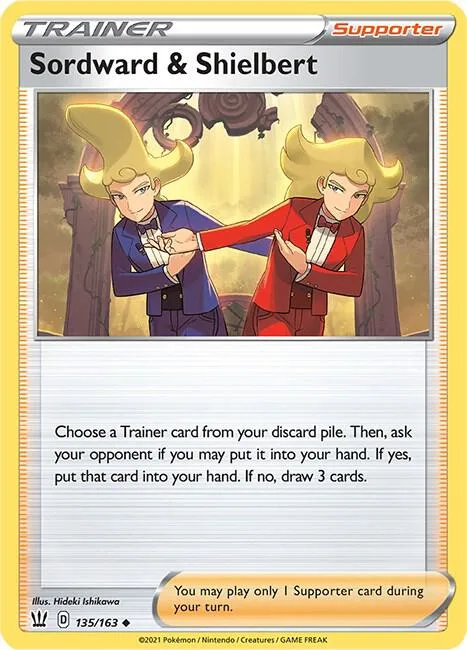 Sordward & Shielbert #135/163 Reverse Holofoil Pokémon card from Battle Styles