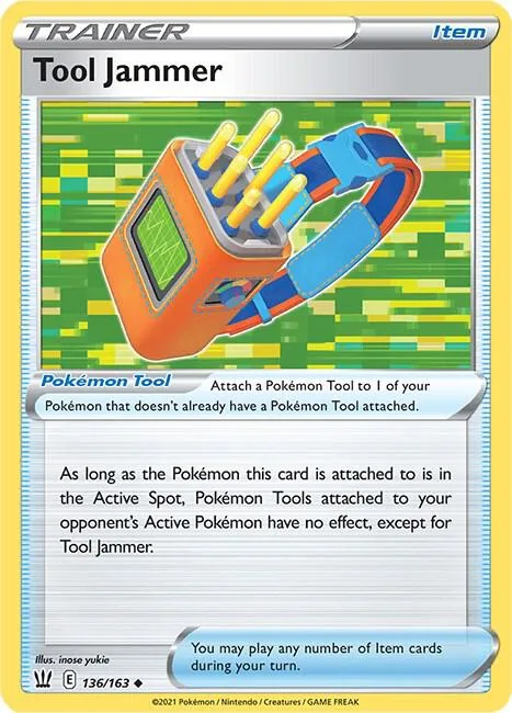 Tool Jammer #136/163 Pokémon card from Battle Styles