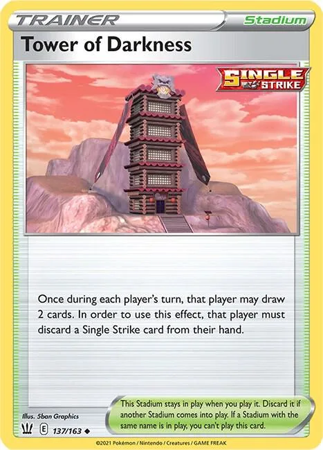Tower of Darkness #137/163 Reverse Holofoil Pokémon card from Battle Styles