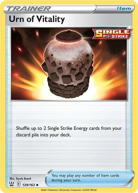 Urn of Vitality #139/163 Reverse Holofoil Pokémon card from Battle Styles