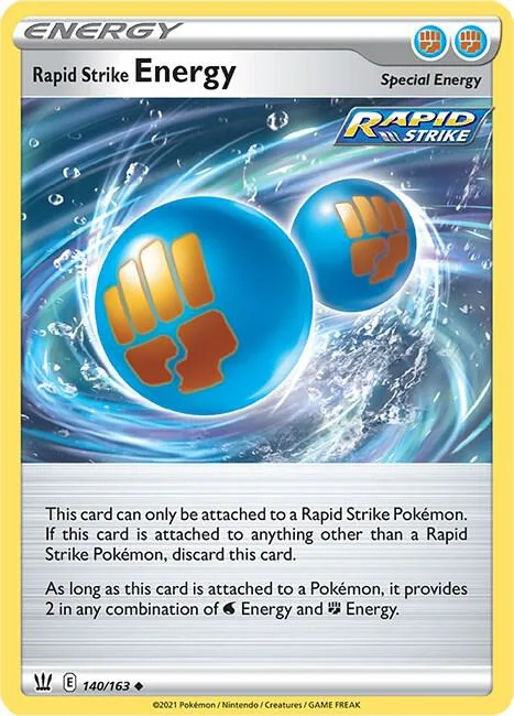 Rapid Strike Energy #140/163 Pokémon card from Battle Styles