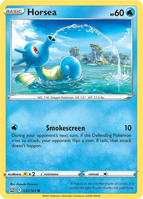 Horsea #031/163 Pokémon card from Battle Styles