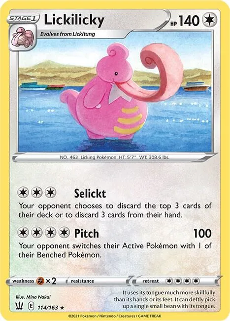 Lickilicky #114/163 Reverse Holofoil Pokémon card from Battle Styles