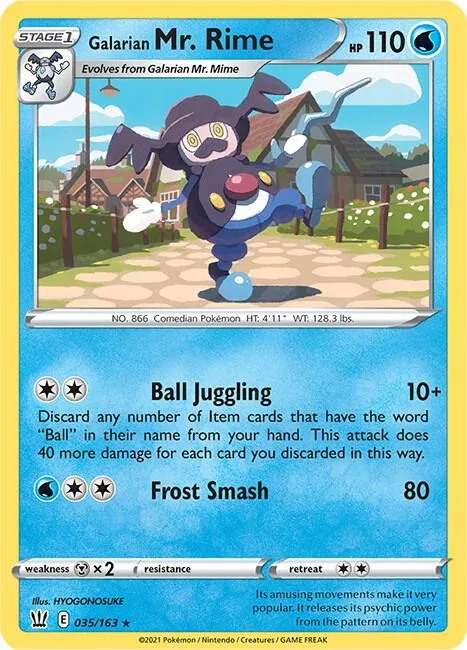 Galarian Mr. Rime #035/163 Reverse Holofoil Pokémon card from Battle Styles