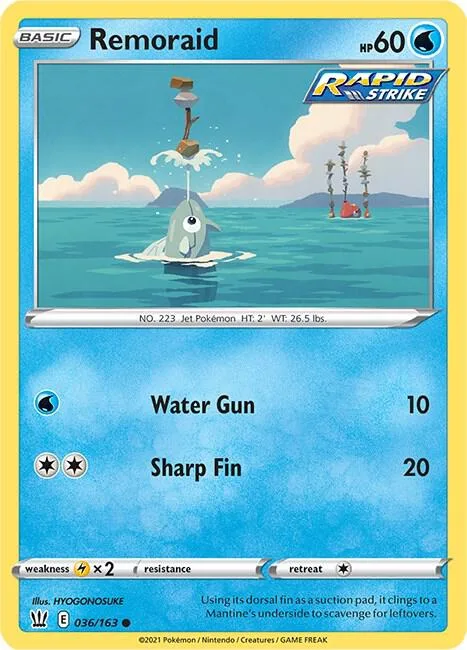 Remoraid #036/163 Pokémon card from Battle Styles