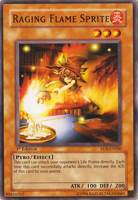 Raging Flame Sprite RDS-EN020 Unlimited Yu-Gi-Oh card from Rise of Destiny