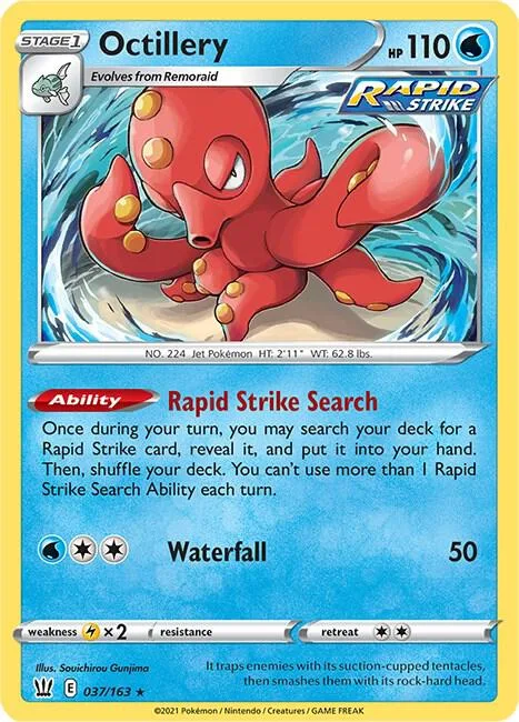 Octillery #037/163 Reverse Holofoil Pokémon card from Battle Styles