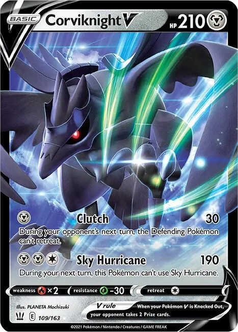 Corviknight V #109/163 Holofoil Pokémon card from Battle Styles