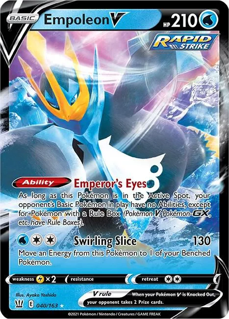 Empoleon V #040/163 Holofoil Pokémon card from Battle Styles