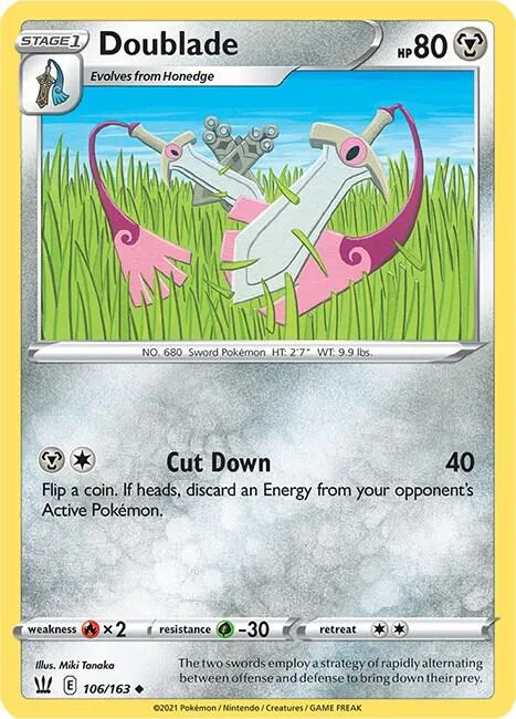 Doublade #106/163 Pokémon card from Battle Styles
