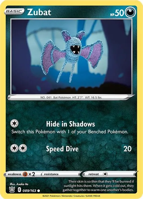 Zubat #089/163 Pokémon card from Battle Styles