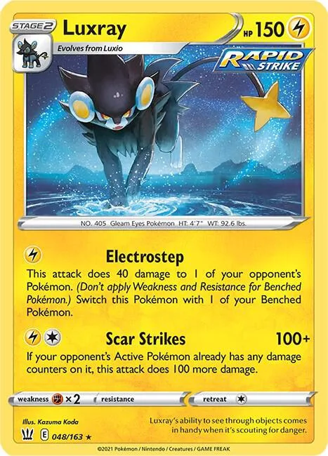 Luxray #048/163 Reverse Holofoil Pokémon card from Battle Styles