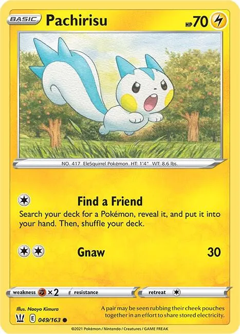 Pachirisu #049/163 Reverse Holofoil Pokémon card from Battle Styles