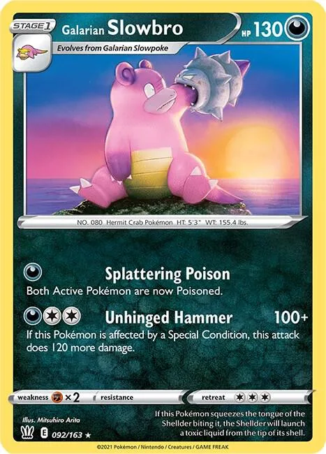 Galarian Slowbro #092/163 Pokémon card from Battle Styles
