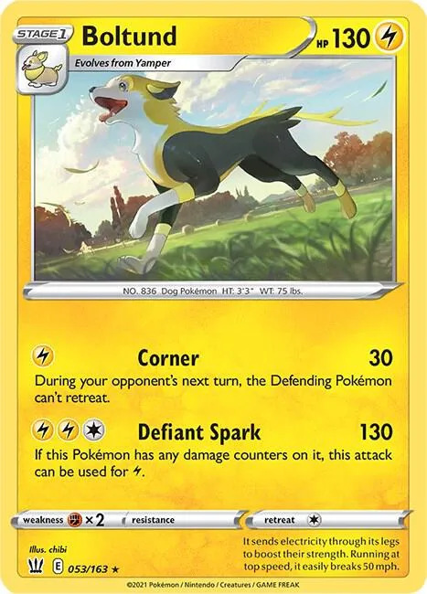 Boltund #053/163 Pokémon card from Battle Styles