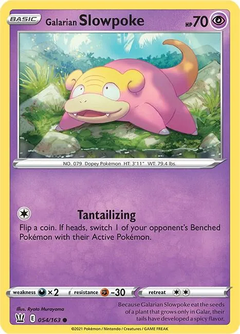 Galarian Slowpoke #054/163 Pokémon card from Battle Styles