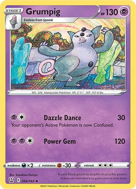 Grumpig #056/163 Pokémon card from Battle Styles