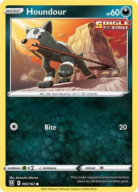 Houndour #095/163 Pokémon card from Battle Styles