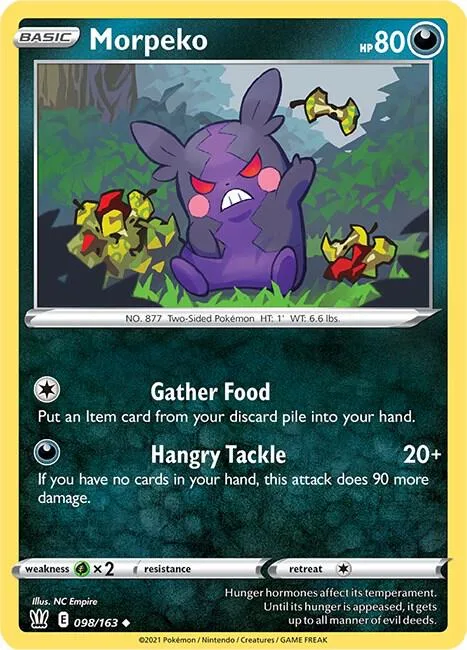 Morpeko #098/163 Pokémon card from Battle Styles