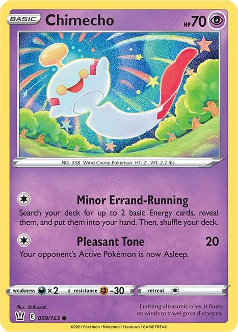 Chimecho #059/163 Pokémon card from Battle Styles