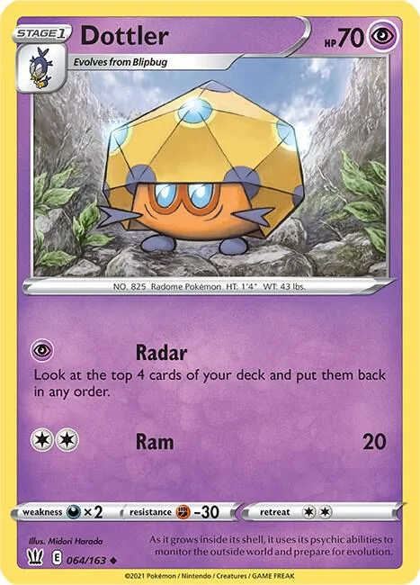 Dottler #064/163 Pokémon card from Battle Styles