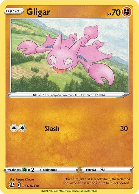 Gligar #071/163 Pokémon card from Battle Styles