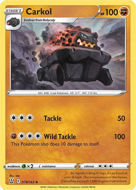 Carkol #079/163 Reverse Holofoil Pokémon card from Battle Styles