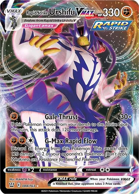 Rapid Strike Urshifu VMAX #088/163 Holofoil Pokémon card from Battle Styles