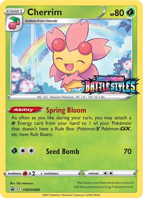 Cherrim - SWSH088 Prerelease #SWSH088 Holofoil Pokémon card from Sword & Shield Promo Cards