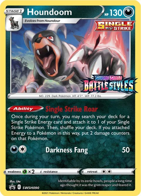 Houndoom - SWSH090 Prerelease #SWSH090 Holofoil Pokémon card from Sword & Shield Promo Cards